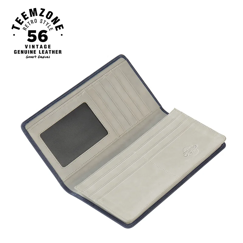Мужской Длинный кошелек teemzone из натуральной воловьей кожи 11 держателей для карт