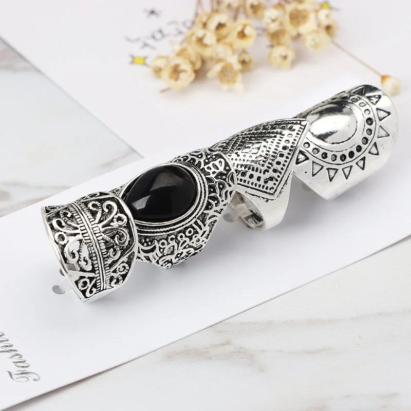 Винтажный этнический стиль черный камень Готический bague femme noire 4pic/sit крошечные