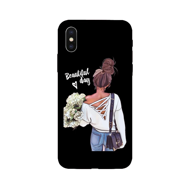 Phone Case For iPhone 5 5s SE 7 8 6 6s Plus X Xs XR XS Max Baby Girl Hair Soft Silicone Cases Back Cover Queen |
