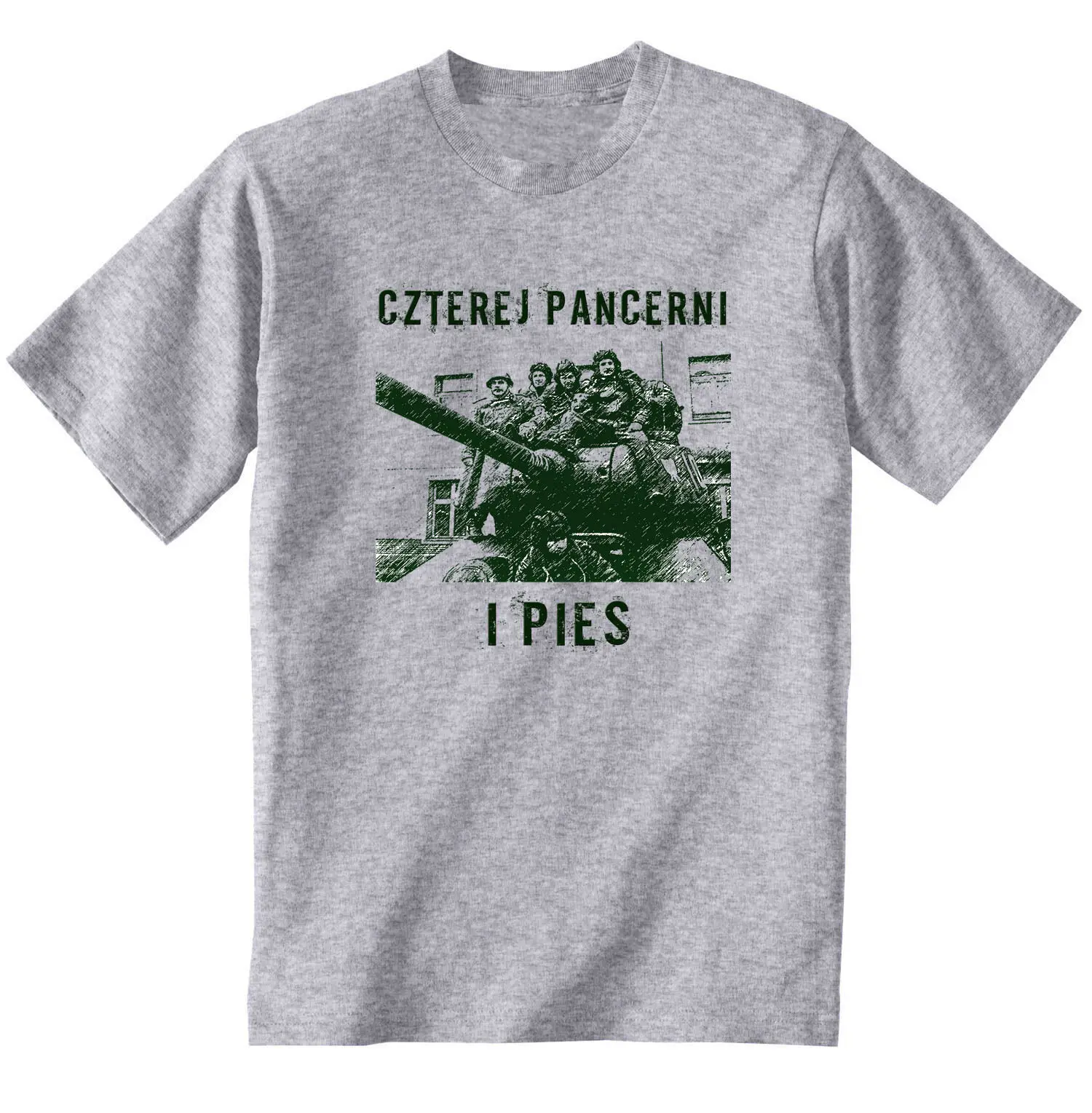 

Czterej Pancerni I Pies - New Cotton Grey Short Sleeve Tshirts Mens