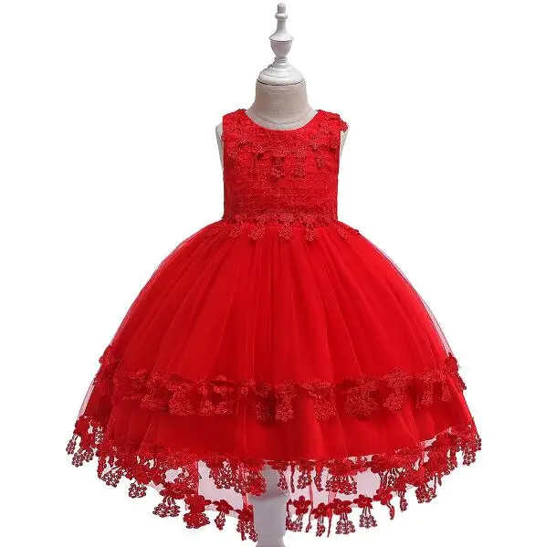 T5039-Red Ballgown Кружева Красный Строгая детская одежда принцессы праздничные платья для детей возрастом от 3 до 10 лет платье для первого причастия - Цвет: T5039-Red