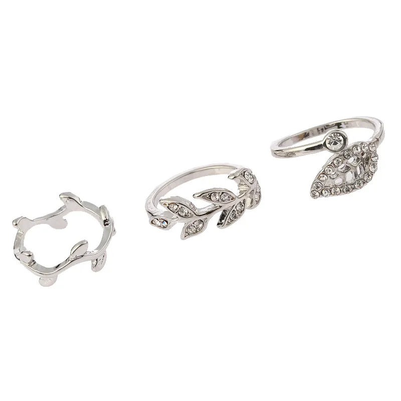 Набор женских колец в стиле панк с имитацией листьев 3 шт. 8RD157|fashion ring set|ring setset fashion