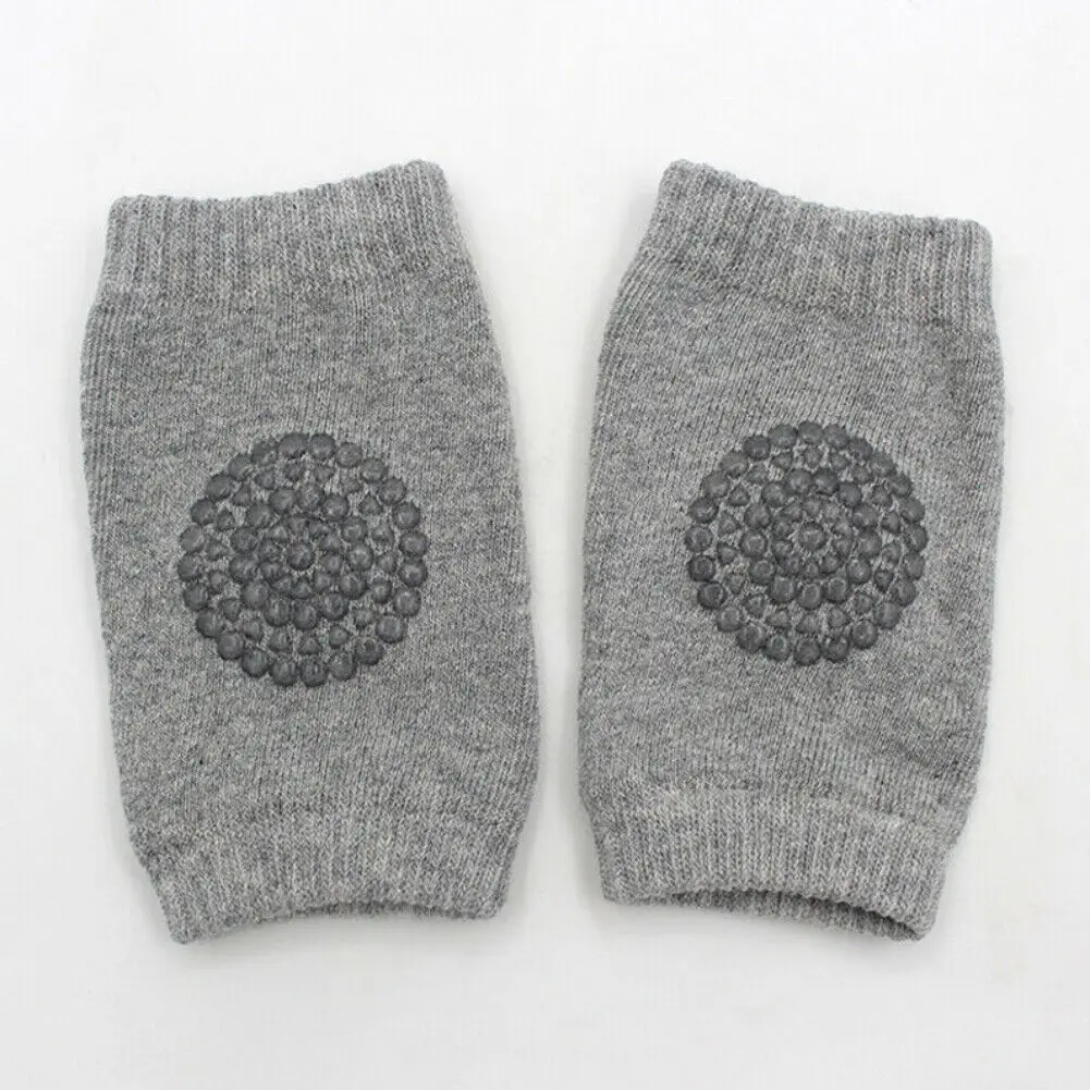 Light Grey Детские Аксессуары для младенцев защитные локоть ползающие наколенники дышащий утеплитель протектор силикагель в горошек противоскользящие наколенники - Цвет: Light Grey