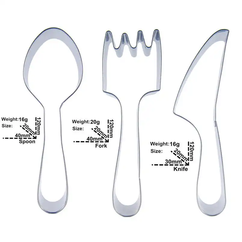 Ложка вилка нож в форме 3 частей формы для резки печенья инструменты выпечки