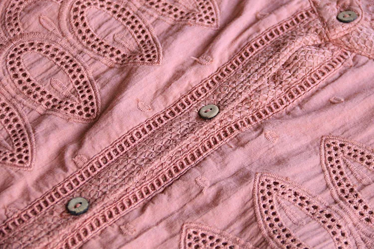 5844 летние женские Топы в японском стиле Литературная Ретро рубашка с вышивкой