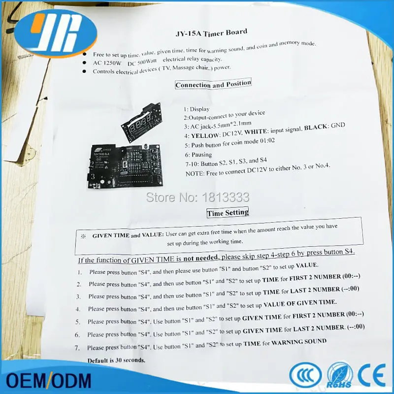 4 цифры светодиодный экран время управления таймер доска для монетоприемник