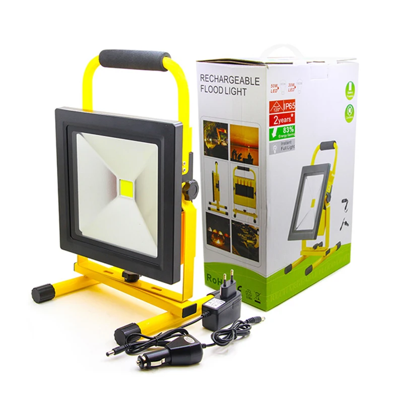 

Rechargeable Flood Light Site Lamp Waterproof Outdoor Lighting 30W Construction Lamp Portable Floodlight with 18650 Battery
