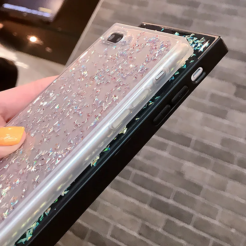 Роскошный эпоксидный квадратный чехол для iphone 7 силиконовый блестящий из
