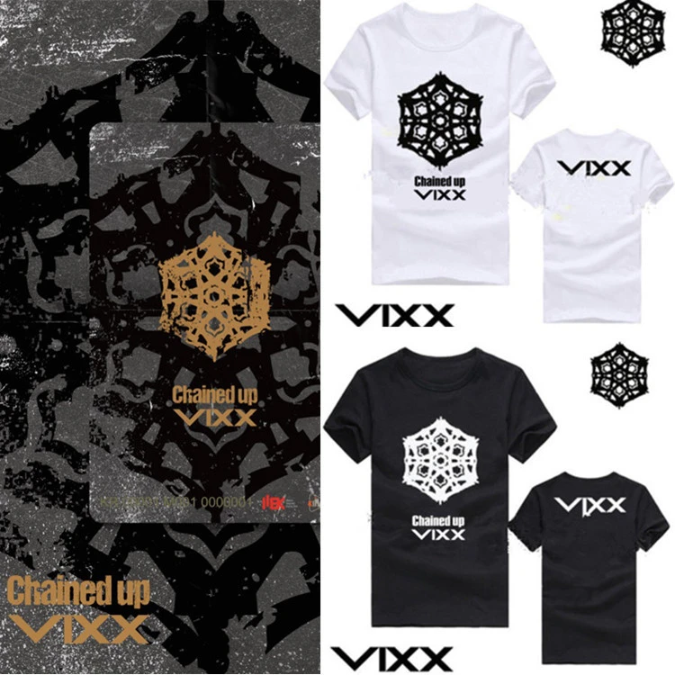 Kpop vixx CHAINED UP album concert collective унисекс летняя футболка с короткими рукавами k-pop