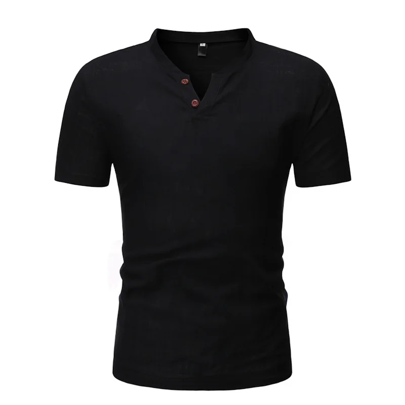 Рубашка Мужская льняная на пуговицах с коротким рукавом размеры до