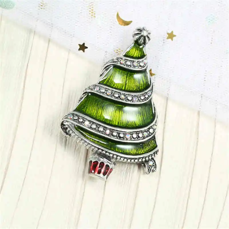 Женская Винтажная брошь в виде рождественской елки из цинкового сплава |