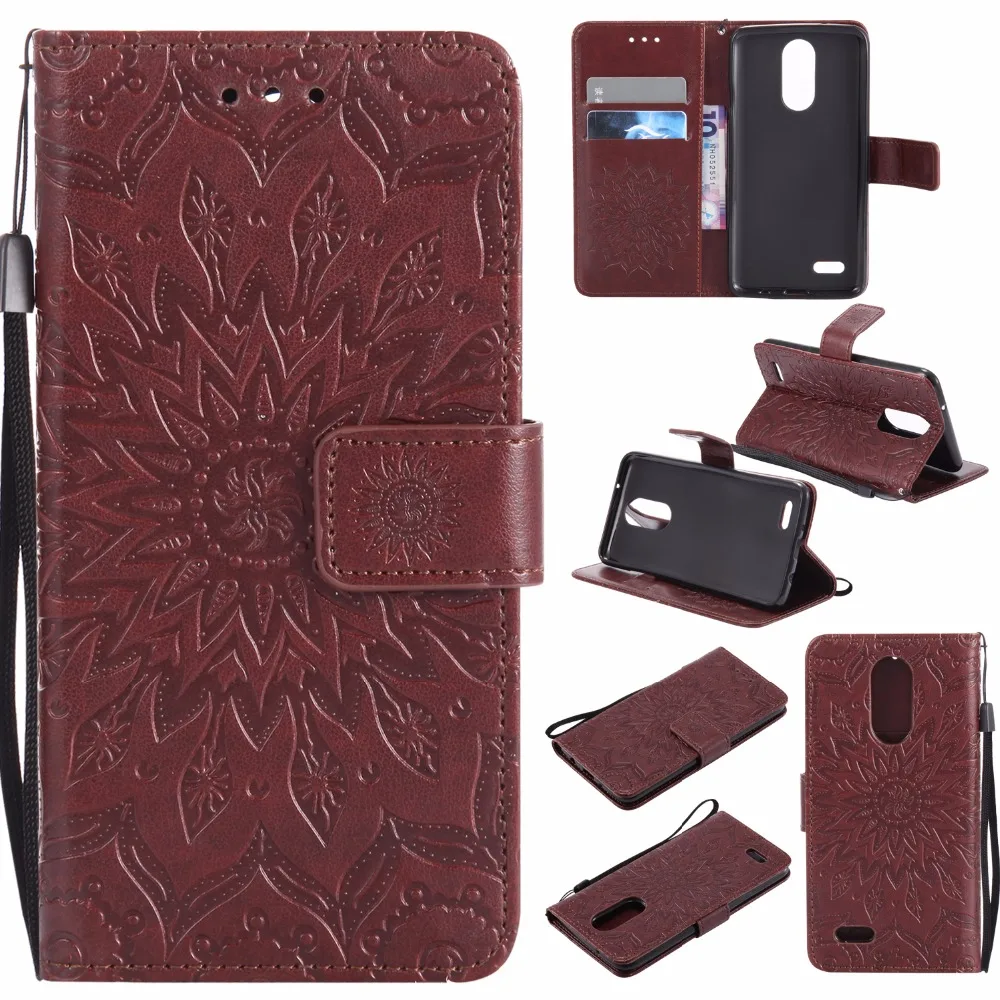 3D цветок для LG K8 Чехол кожаный флип бумажник для Coque LG K8 K 8X240 чехол Etui телефон стенд держатель для карт