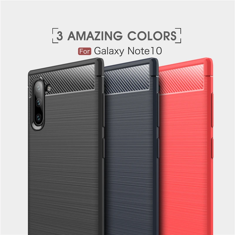 

Case For Samsung Galaxy Note 10 Case Shockproof TPU Carbon Fiber Cover For Samsung Note 10 Cover Case For Samsung Note 10 Plus
