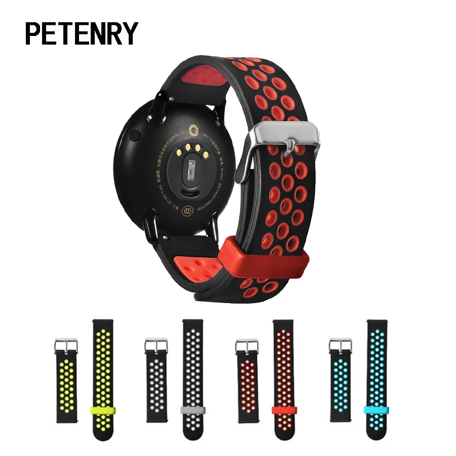 22 мм замена силиконовый ремешок для наручных часов Xiaomi Huami Amazfit Stratos 3/2/2S смарт