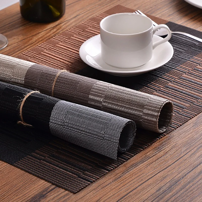 

4 шт./лот, роскошная подстилка из ПВХ, подстилка, водонепроницаемый теплоизолированный коврик для обеденного стола, дисковые подставки, миск...