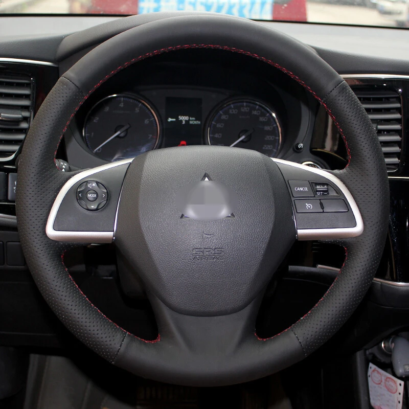 BANNIS черная искусственная кожа DIY сшитый вручную чехол на руль для Mitsubishi Outlander 2013 Mirage ASX