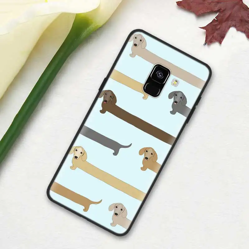 02 Черный мягкий силиконовый чехол Обложка для samsung Galaxy A7 A70 A50 A40 A30 A20 A10 A8 A9 A6 плюс A20E A6+ A8+ Собака Такса - Цвет: 02