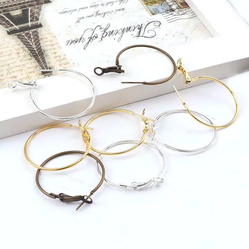 Металлические супер большие круглые серьги кольца 30 мм штифты амбушюры застежки