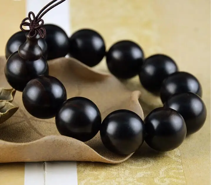 Бусины Будды из натурального сандалового дерева черного цвета для мужчин и