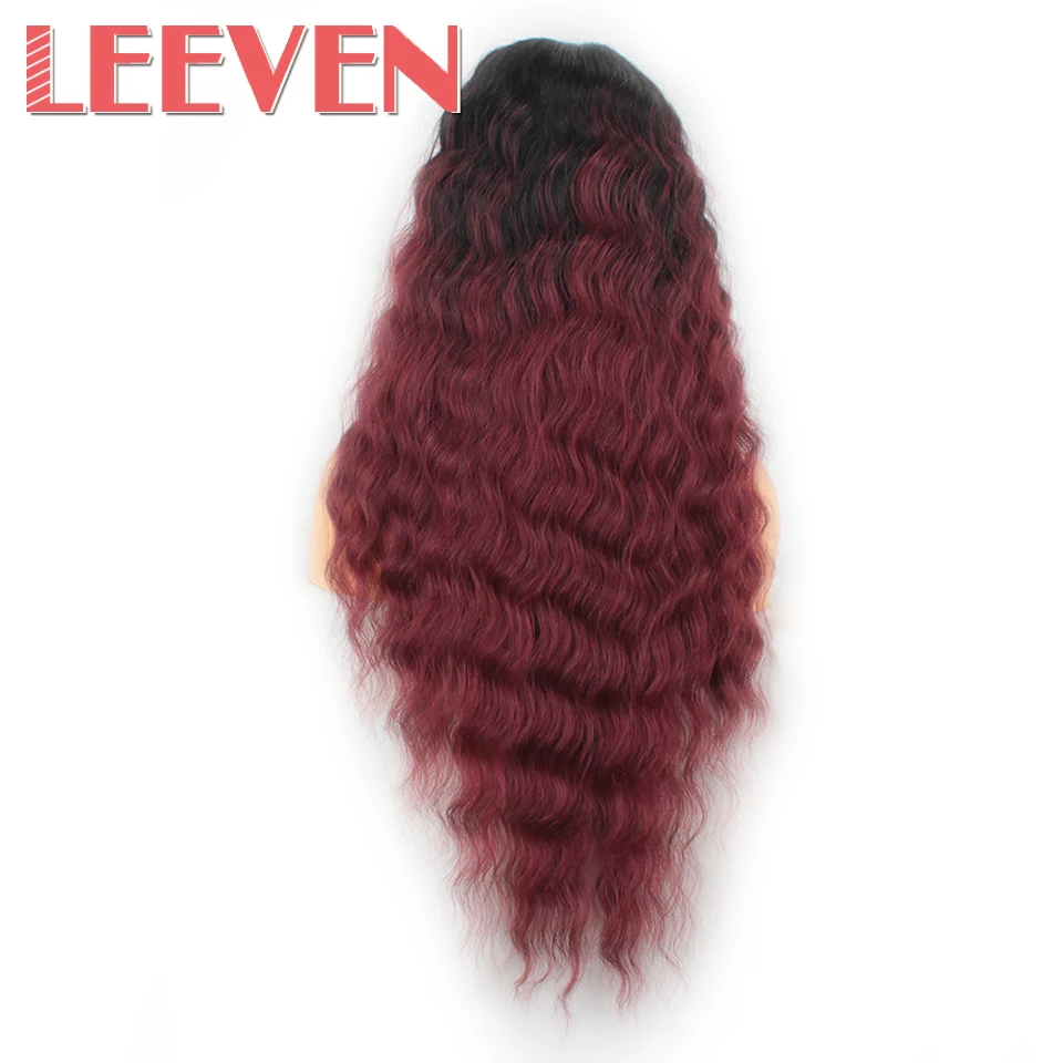 Leeven 30inch Loose Wave Synthetic Lace Front Wig For Woman Wigs Middle Part Lace Front Wig Long Wigs