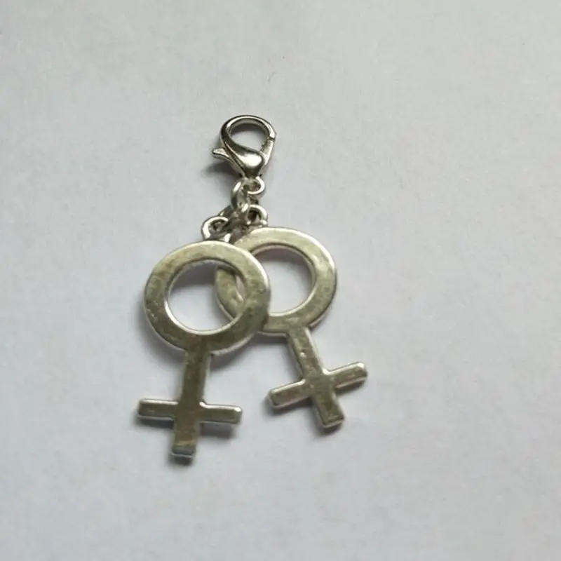 Double Venus Female Symbol Charm Lgbt Clip Couple Dangle Pendant Vintage Silver For Bracelet Fashion Jewelry Accessories New | Украшения и
