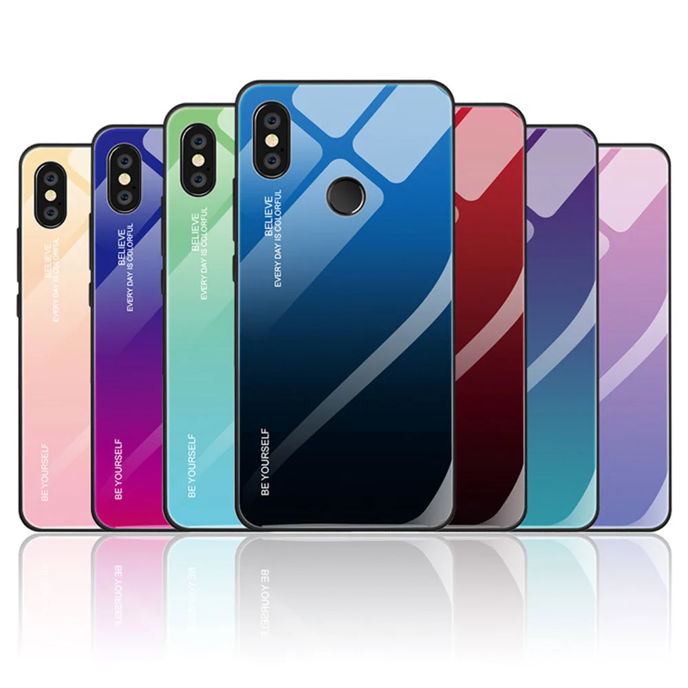 

Plain Tempered Glass Case For Huawei P30 P20 Lite P20 P30 Pro Case For Huawei Mate 10 20 Pro 20 Lite Case Gradient Color Cover