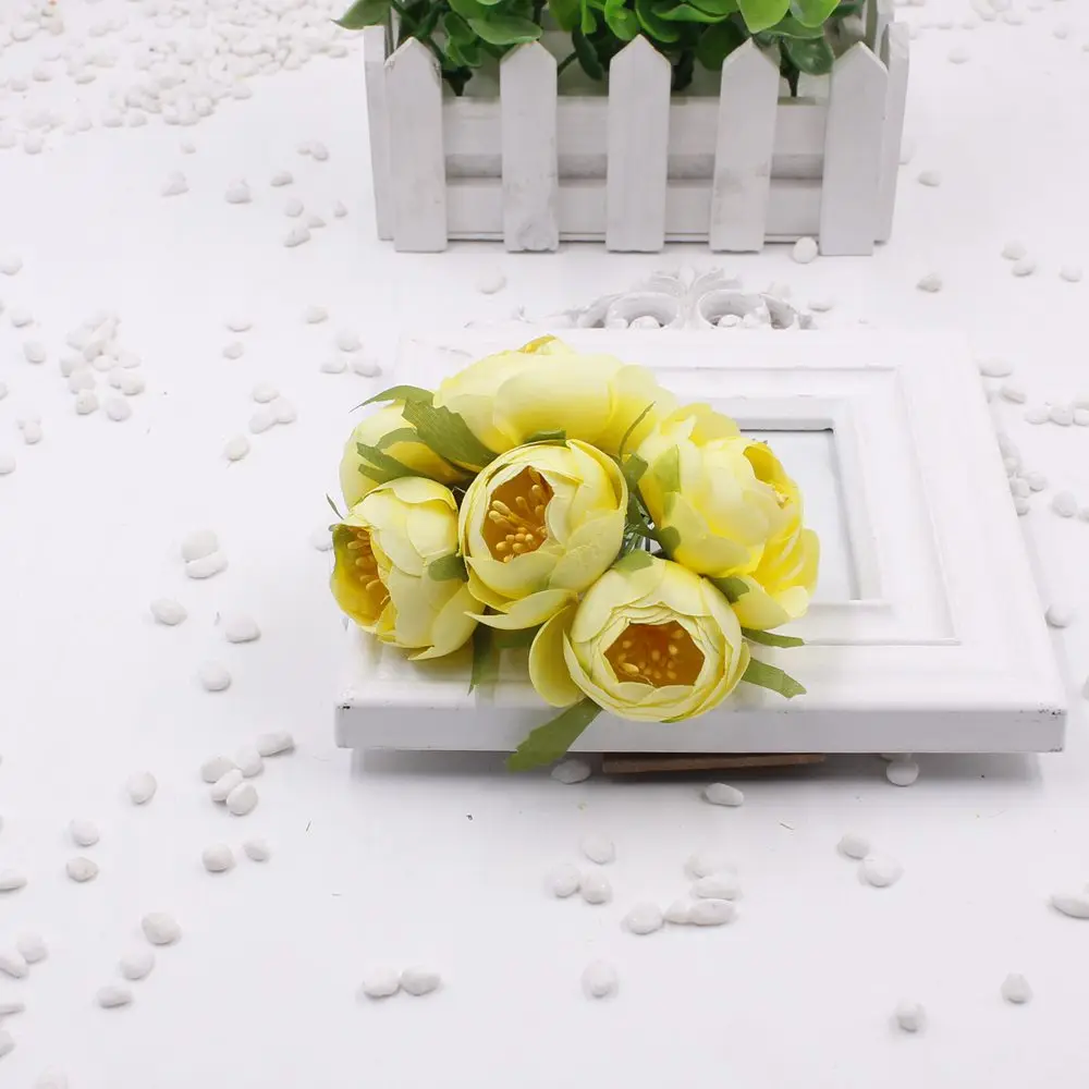 Искусственные цветы 2017 6 шт./лот 4 5 см имитация сделай сам маленькая шелковая