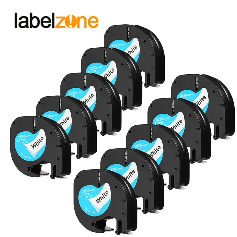 black on white paper Dymo LetraTag LT-100H ручная этикетка, совместимая с 12 мм Letra Tag 91201 91200 12267 91202 Этикетка ленты 9 В 2A адаптер - Цвет: black on white paper