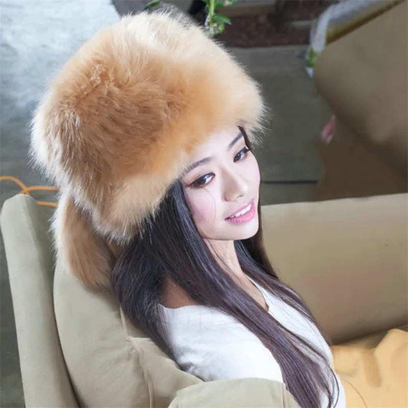 Женские зимние шапки из искусственного лисьего меха женская шапка меховая