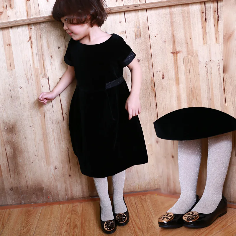 Новое поступление сезон весна лето серебряная нить бархатные детские колготки