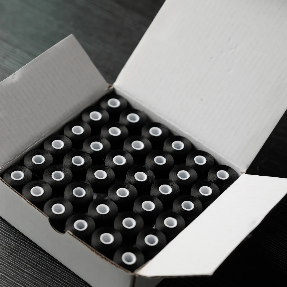 144 шт Черный Цвет L размер обмотки ниток для машинной вышивки|bobbin thread|prewound bobbin