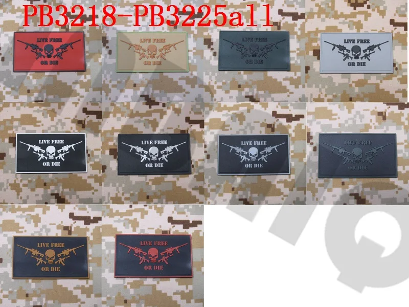 

3D PVC patch LIVE FREE OR DIE tactical military