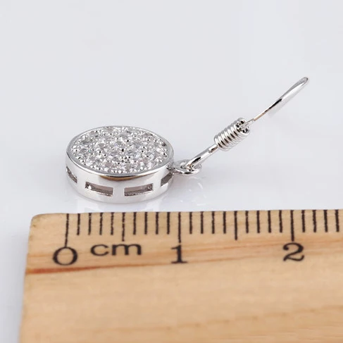 

European and American popular AAA zircon mosaic disc earrings