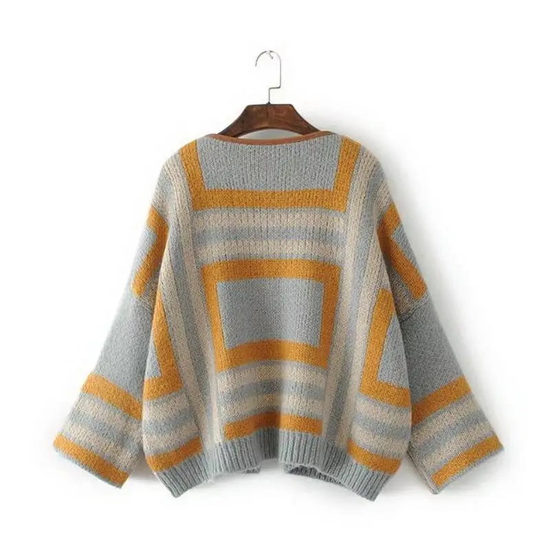 Women Fashion Cadigans 2019 Open Knitted Outwear Oversize Sweaters Striped Female Knitwear Winter Sweater Popcorn Jumpers |