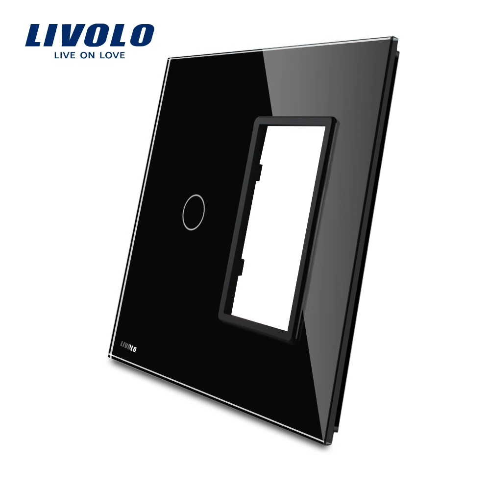 Livolo US standard Luxury White Pearl Crystal Glass 1Gang &amp1 Frame Panel VL-C5-C1/SR-11/12 |