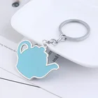 Брелок для ключей ТВ-шоу, Джим Пэм, синий чайник, металлический кулон с омаром для женщин, мужчин, ювелирные изделия для лучшего друга, подарок