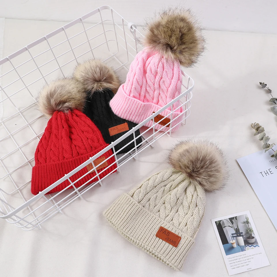 2018 детская шапочка зимняя теплая вязаная шапка для маленьких девочек и мальчиков