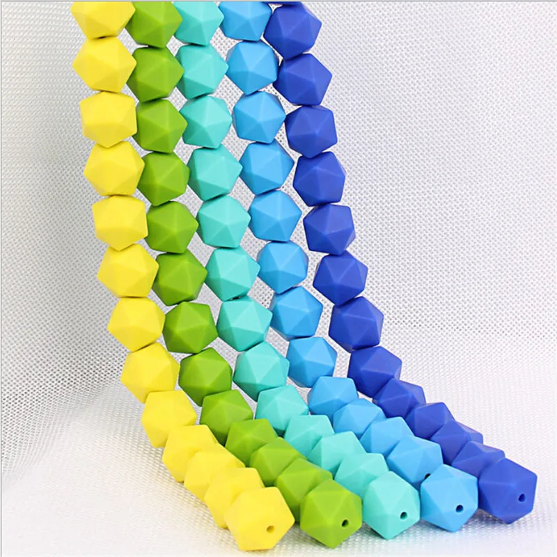 10 штук 15 мм шестигранные Силиконовые бусы для прорезывания зубов зубной