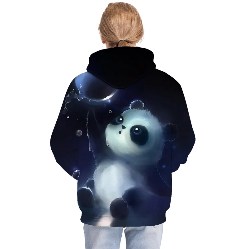 Толстовка с капюшоном унисекс свитшот 3D принтом милой панды худи Модный пуловер - Фото №1