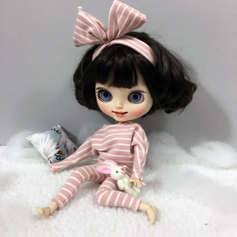 Blyth Doll Clothing полосатая Пижама рубашка с длинным рукавом + брюки 30 см для ob24 Licca Pullip 1/6