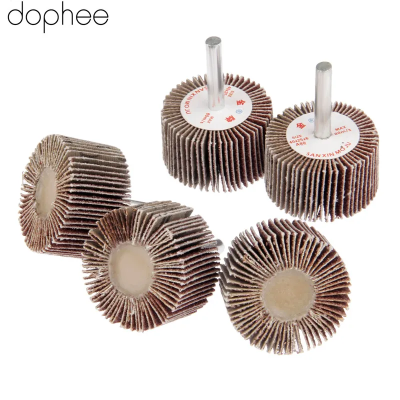 Dophee 5 шт. Dremel аксессуары роторный инструмент 40 мм вышлифовка, полирование кожаным кругом наждачная бумага шлифовальный круг насадки для душа с оправки для мини-дрели зернистости 80
