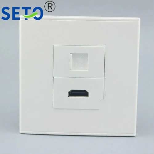 Настенная лицевая пластина RJ45 Cat5e LAN линейная + HDMI настенная розетка |