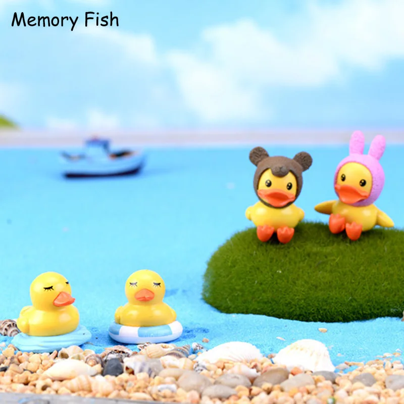 Mini cartoon cute small ducks model Action Figures Toys /aquariums ornaments micro garden Decoration miniature figurine D | Игрушки и