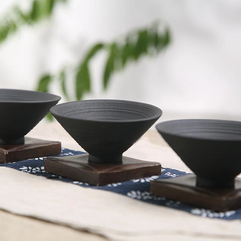 Японская чайная чашка Zen из вулканической скалы кунг-фу грубая керамика чайный