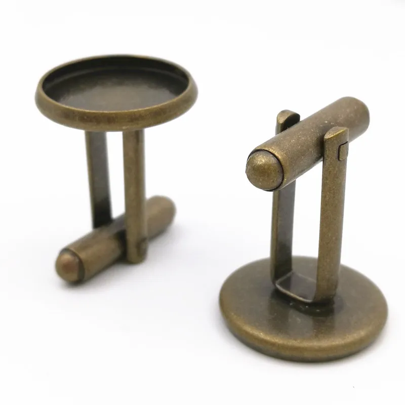 Fit 12/14/16/18/20 mm Round French Cufflinks Blank Settings Antique bronze Copper Base DIY Jewelry Accessories | Украшения и