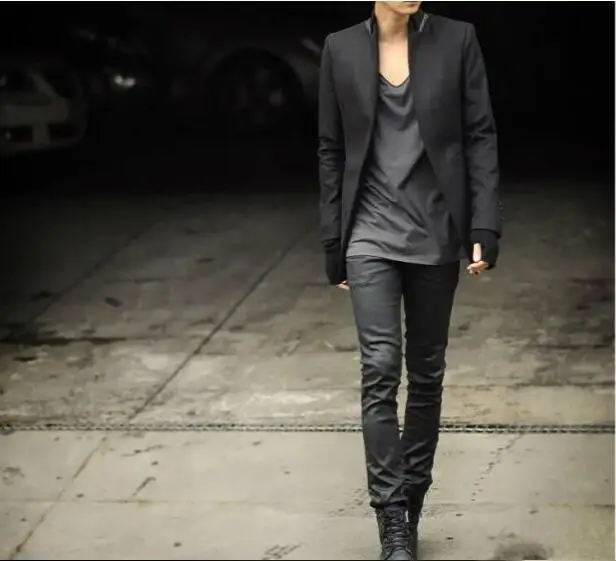 Шерстяное мужское пальто с воротником-стойкой повседневный костюм тренчкот