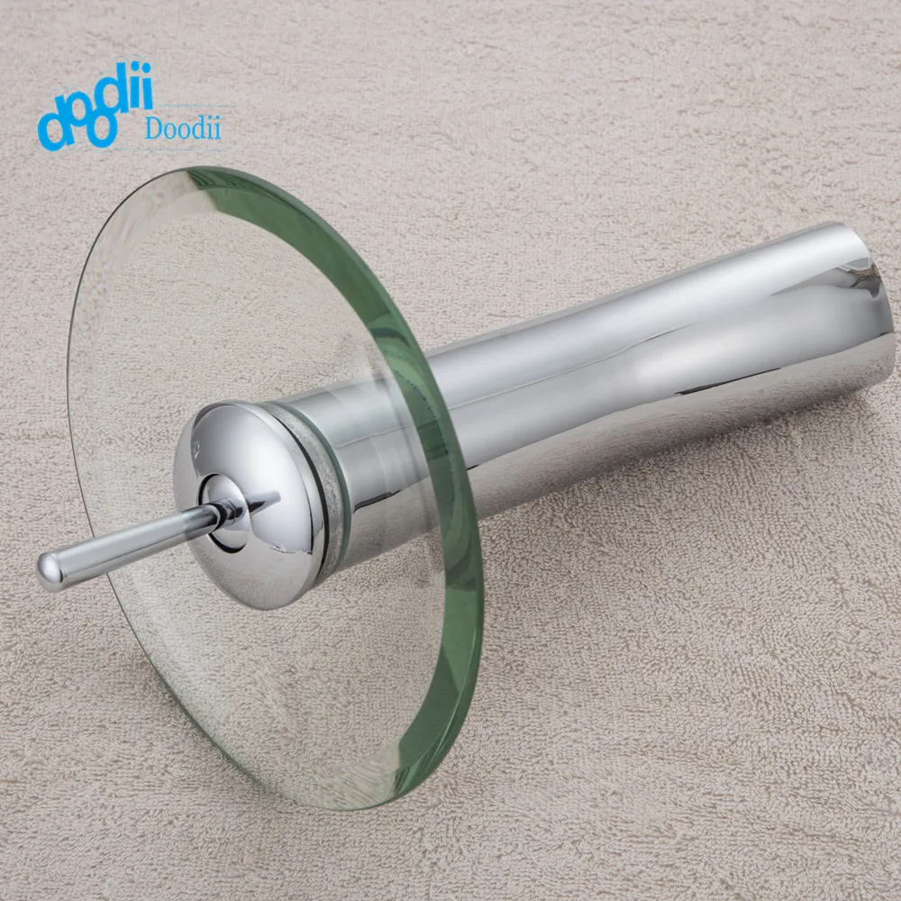Doodii Stainless Steel circle waterfall Glass Bathroom Basin Mixer Tap Waterfall Faucet Sink Vessel Chrome Polished Finish | Обустройство