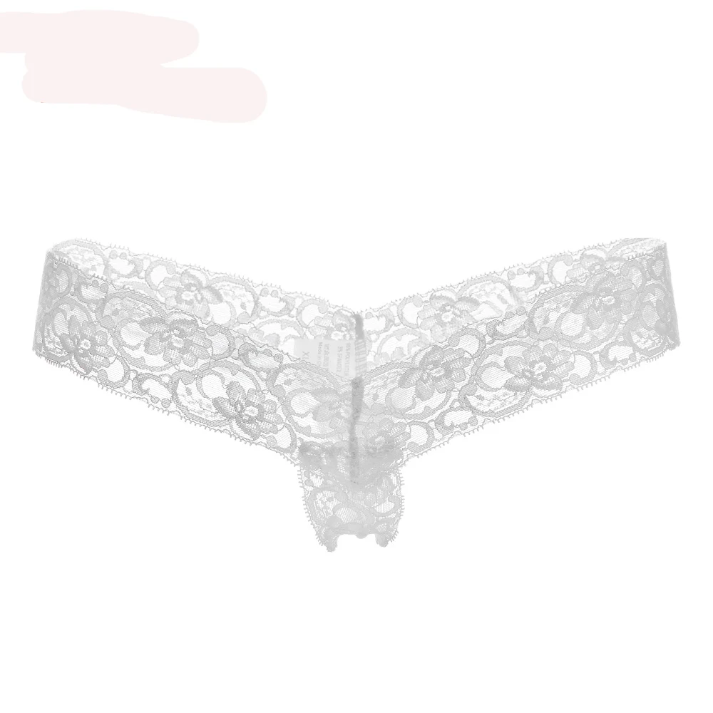 white panties 1 шт., летние женские бесшовные прозрачные кружевные трусики, сексуальное женское белье, Т-образные трусы с высокой талией, большие размеры/М/Л/XL/2XL/3XL - Цвет: white panties