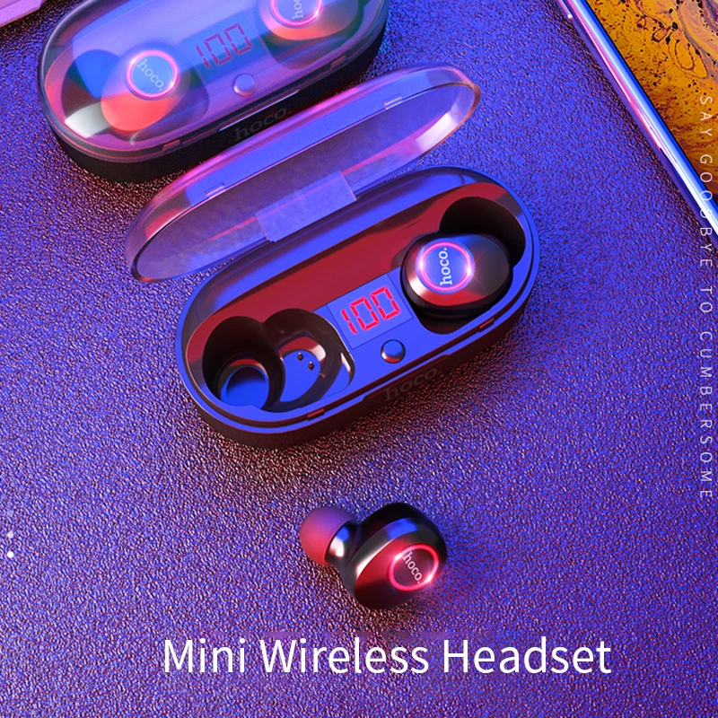 Беспроводное зарядное устройство HOCO мини наушники-вкладыши Tws Bluetooth 5 0 наушники 3D