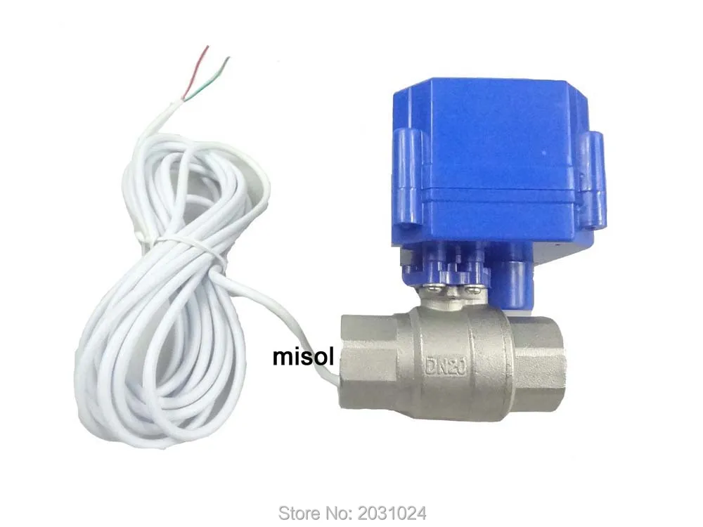 

1 pcs motorized ball valve 3/4" NPT, DN20, 2 way 12VDC CR04, stainless steel electrical valve